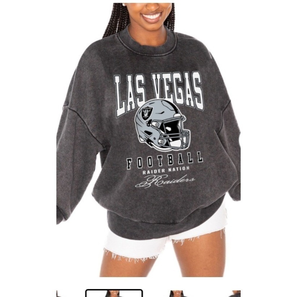 Las Vegas Raiders Gameday‎ Couture Vintage Wash Sweatshirt Football (D)